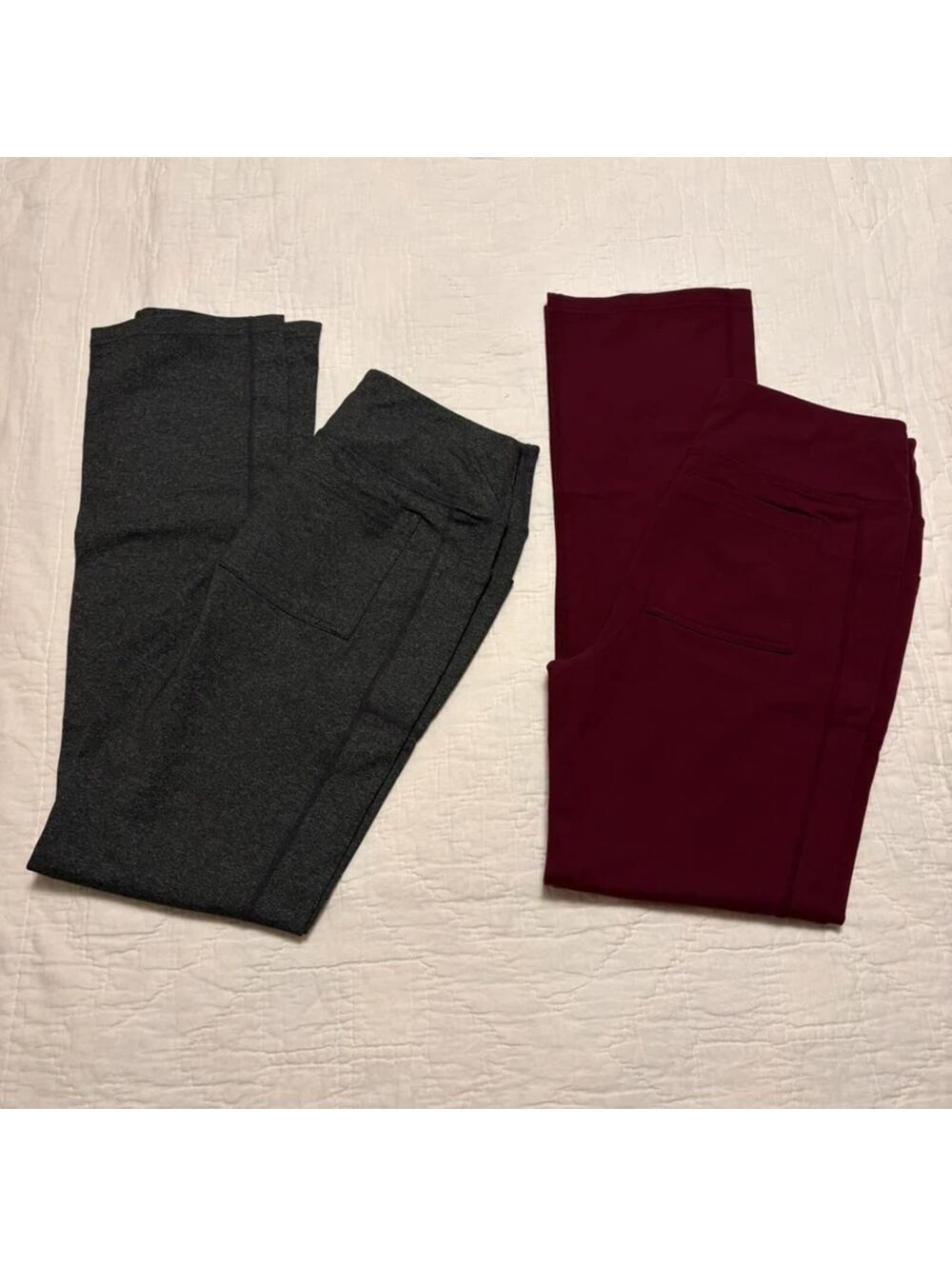 Skechers Go Walk Pants Bundle Women’s Large Gray & Burgundy Stretch Athleisure
